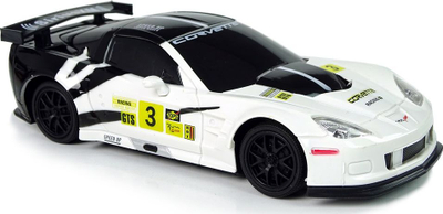 Makina me telekomandë LeanToys Corvette C6.R, 1:24, 2.4 GHz, e bardhë
