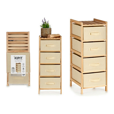Kabinet me sirtarë KIPIT Drawer Cabinet Wood, 4 sirtarë, 34 x 84.5 x 36 cm, krem