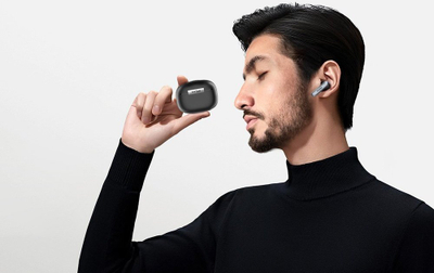 Kufje TWS EarFun Air2, pa tela, me kuti karikimi, të zeza