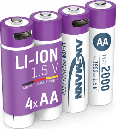 Bateri me karikim Ansmann 1312-0036 AA, Li-Ion, 2000mAh, set 4 copë