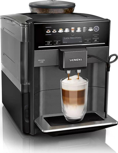 Makina automatike e kafesë Siemens EQ.6 Plus S100 TE651319RW, aromaDouble Shot, mulli qeramik ceramDrive, gri
