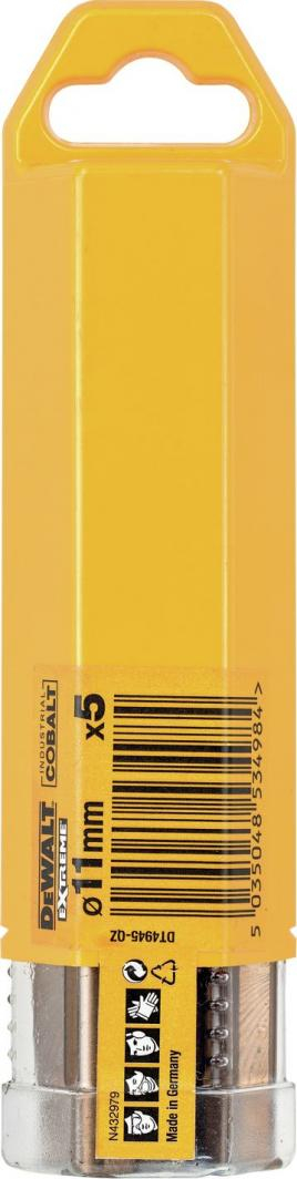 Majë cilindrike për turjelë Dewalt 11mm, 5 copë