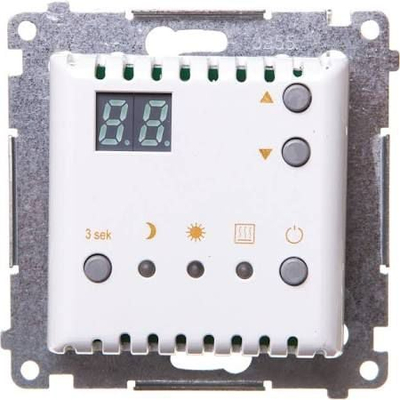Regullator temperature Simon 54 me ekran dixhital, i bardhë