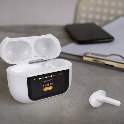 Kufje wireless Technaxx MusicMan TWS, Bluetooth 5.3, ANC, të bardha