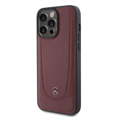 Çorape telefoni Mercedes Leather Urban MEHCP15LARMRE, për iPhone 15 Pro 6.1", lëkurë eko, e kuqe