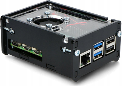 Заштитна кутија за Raspberry Pi 5, со ладилник, црна