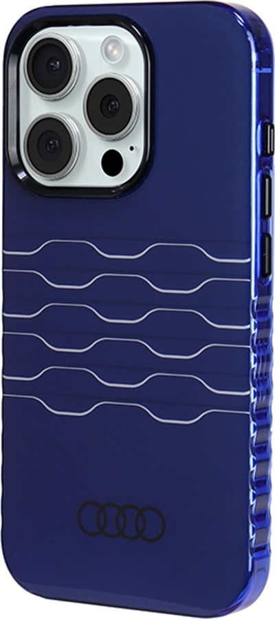 Kapak telefoni Audi IML Hard Case, për iPhone 15 Pro 6.1", me MagSafe, blu