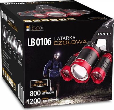 Dritë koke Libox LB0106, LED, me sensor lëvizje, e zezë