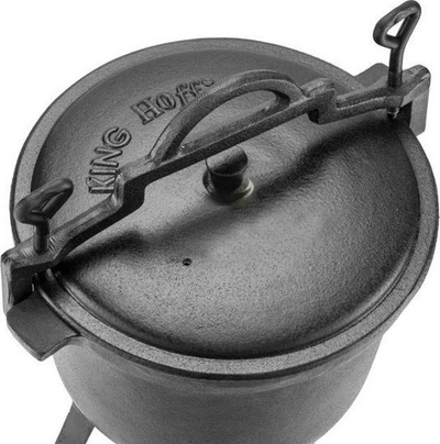 Kazan gize KingHoff KH 2233, 10L, me kapak dhe këmbë, i zi