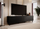 Komodë TV Cama Meble Bari, 200x42x52 cm, e zezë mat