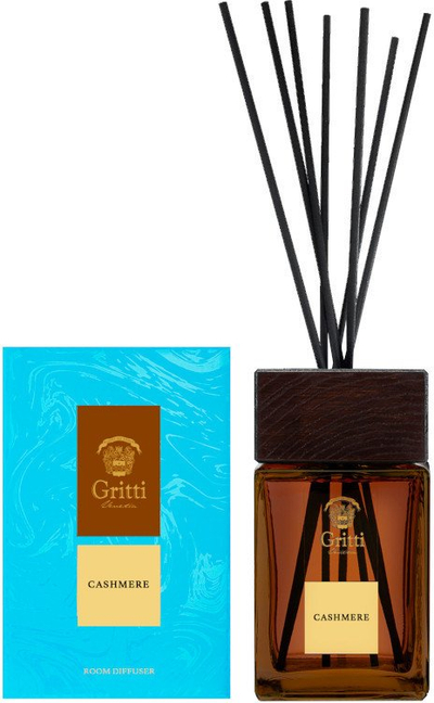 Дифузер за арома Gritti Cashmere, 500 ml, дрвенеста арома со карамела, проѕирен