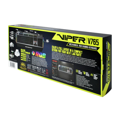 Tastierë mekanike Gaming Patriot Memory V765, USB, RGB, e zezë / e hirtë