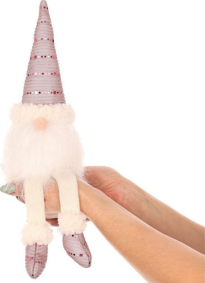 Figurë dekorative Saska Garden Decorative Gnome Shiny Santa, 67 cm, rozë me shkëlqim