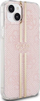 Kuti mbrojtëse Guess IML 4G Gold Stripe për iPhone 15 Plus 14 Plus, TPU PC, rozë