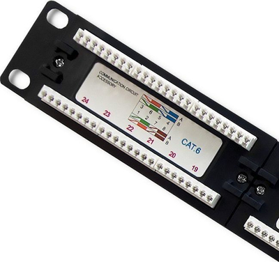 Patch panel Qoltec 54474, 24 porta RJ45, Cat 6 UTP, i zi