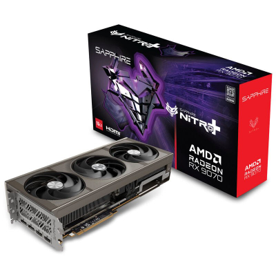 Kartë grafike Sapphire AMD Radeon RX 9070 NITRO+, 16GB GDDR6, ARGB, e zezë