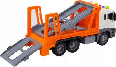 Lodër kamion vinç Multifunctional Tow Truck, 1:16, me drita dhe zë, portokalli