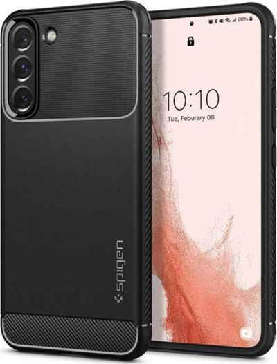 Kapak telefoni Spigen Rugged Armor për Samsung Galaxy S22, TPU i butë, certifikim ushtarak, i zi matte
