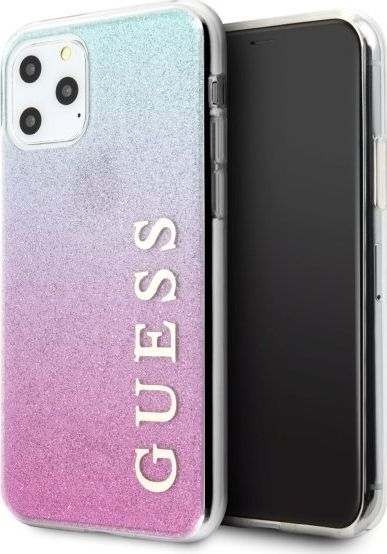 Mbeshtjellës telefoni Guess Glitter Gradient për iPhone 11 Pro Max, TPU, rozë blu