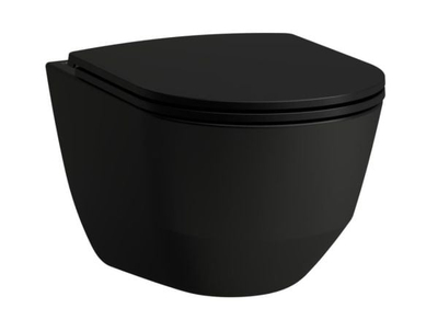 WC murale Laufen Pro Rimless, pa kapak, 53 cm, e zezë