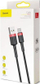 Kabllo Baseus USB-A - USB-C (CATKLF-U91), 3 m, e kuqe/e zezë