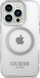 Mbrojtëse telefoni Guess Metal Outline MagSafe, iPhone 14 Pro Max, transparente, argjendtë