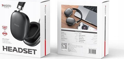 Kufje Wireless HEADSET, Bluetooth 5.2, 400mAh, të zeza