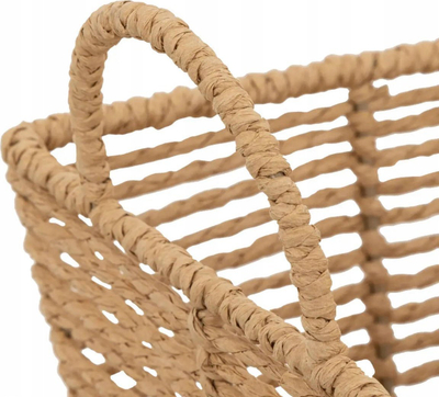 Set shporta Atmosphera Eugène Crates L30, letër e thurur, 35 x 17 x 24 cm, bezhë
