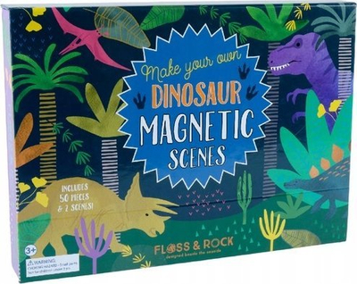 Lojë magnetike Floss and Rock Magnetic Play Scenes Dinosaur, 50 pjesë, për kalamaj