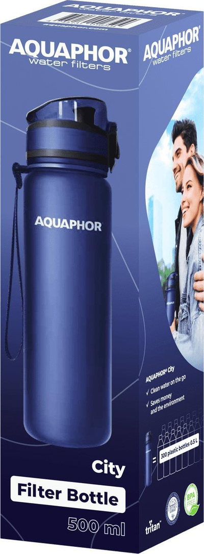 Shishe uji Aquaphor City Bottle, 500ml, filter karbon aktiv, blu navy