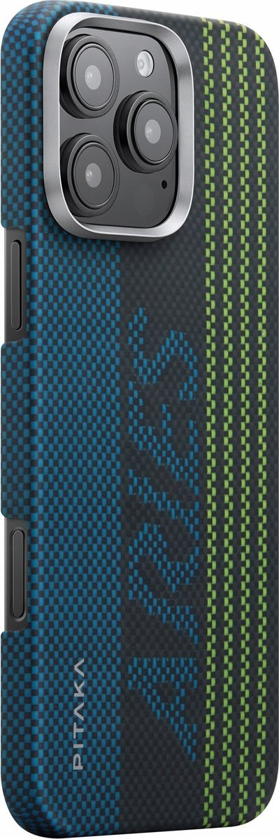 Kукја за заштита Pitaka X Aries Tactile Woven, арамид, за iPhone 16 Pro, црна