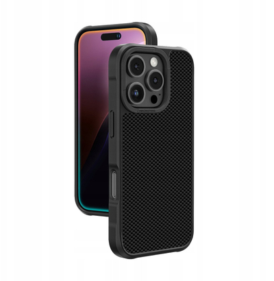Mbulesë telefoni Amazingthing Titan Max, për iPhone 16 Pro, fibra aramidi 600D, e zezë
