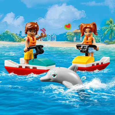 Set LEGO Beach Water Scooter, motor uji, figurë rojtari plazhi, shumëngjyrësh
