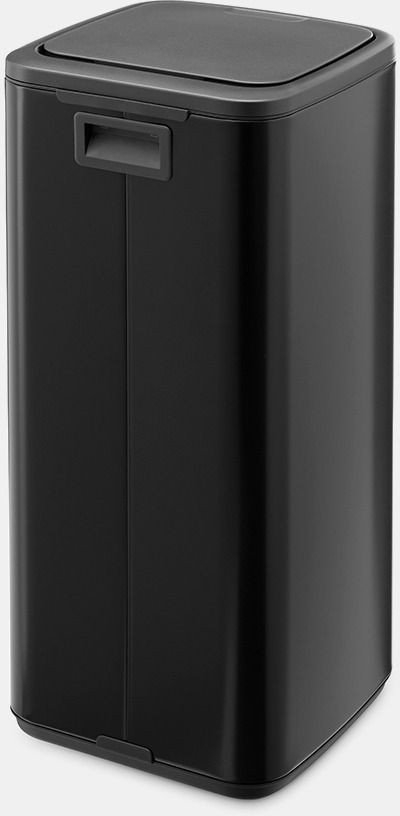 Kosh plehrash Brabantia Touch Bin, 30L, me kapak me prekje, matt i zi