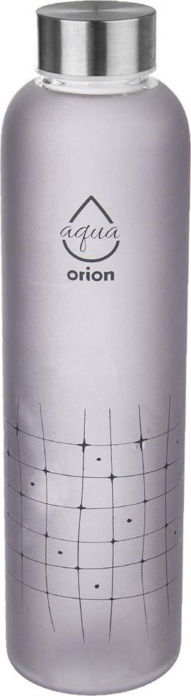 Шише за вода Orion Aqua, мат стакло, челичен капак, сиво