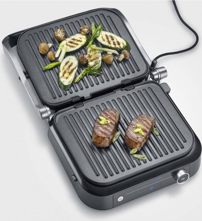 Grill elektrik Severin KG 2395, 31x25cm, 7 programe, ngjyrë argjendi