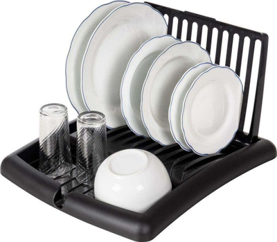 Tharëse enësh Vilde Dish Rack, 45x39x26cm, plastike, e zezë