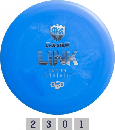 Disk golf putter Discmania Evolution Link Soft Exo, i qëndrueshëm, plastikë e butë