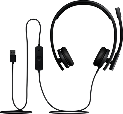 Kufje me mikrofon Logitech H570e, USB, me heqje zhurme, të zeza