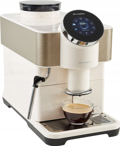 Aparat kafeje Dr. Coffee H1, ekran me prekje, mulli keramik, i bardhë
