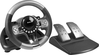Timon lojrash Defender Forsage GTR, 12 butona, USB, me pedale, zi-gri