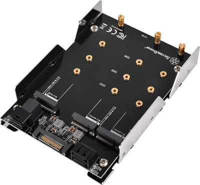 Адаптер за SSD SilverStone SST-SDP12, баја 3.5", до 3 SSD M.2, црн