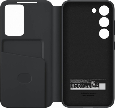 Këse Samsung Smart View Wallet për Galaxy S23, me kapak që paloset, origjinale, e zezë