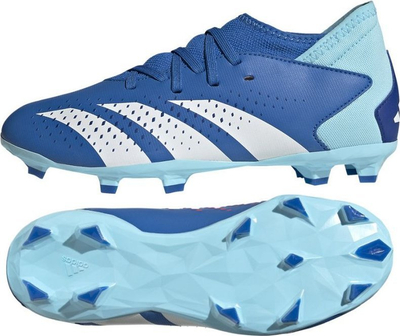 Këpucë futbolli për kalamaj Adidas Predator Accuracy.3 FG, për fusha të thata, blu me të bardhë