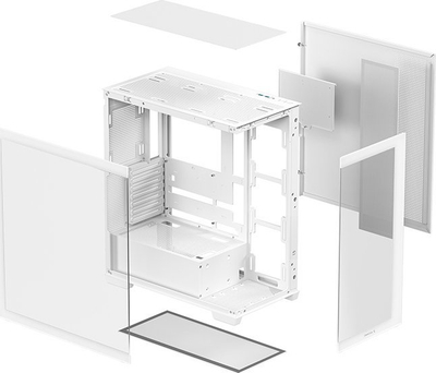Kuti PC Deepcool CG580, mid tower, xham i temperuar, e bardhë