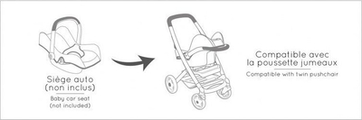 Karrucë lodër për kukulla Maxi-Cosi Combi 3 në 1, deri 42 cm, me ulëse, rozë