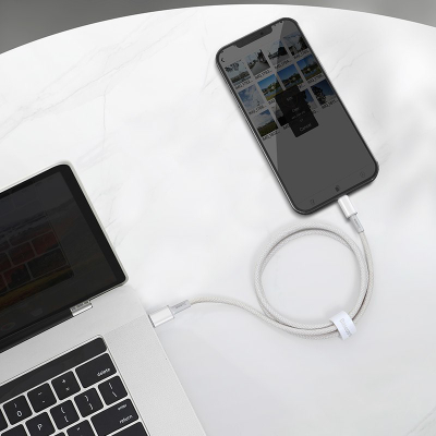 Kabllo USB Baseus USB C në Lightning, 1m, 20W, e bardhë