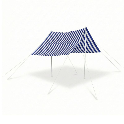 Çadër plazhi ProGarden Sun Shelter, 297x170 cm, me shtylla, blu me vija