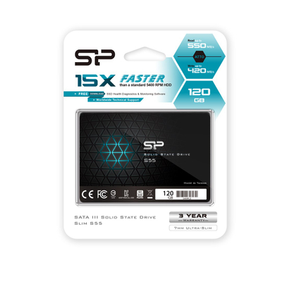 Disk Silicon Power Slim S55, 2.5", 120GB, Serial ATA III TLC