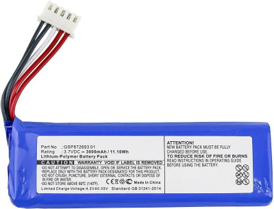Bateri për altoparlant CoreParts MBXSPKR-BA033, 3000mAh 3.7V Li-Pol, blu